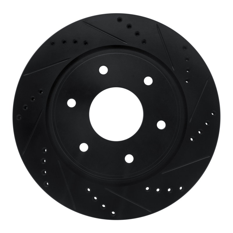 Infiniti QX56 Brake Rotor (1) - Front Right - R1 Concepts - Drilled & Slotted - Black - `05-`07